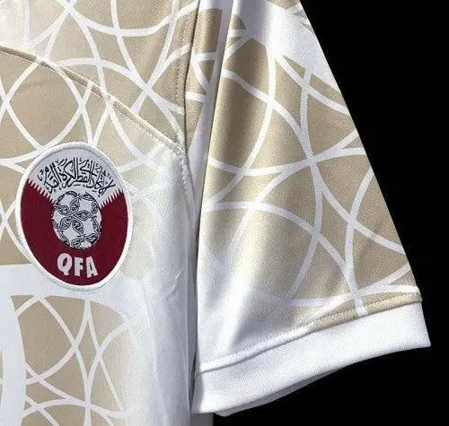 Maillot Qatar Extérieur "blanc,or" 2022/2023 Jaya Foot