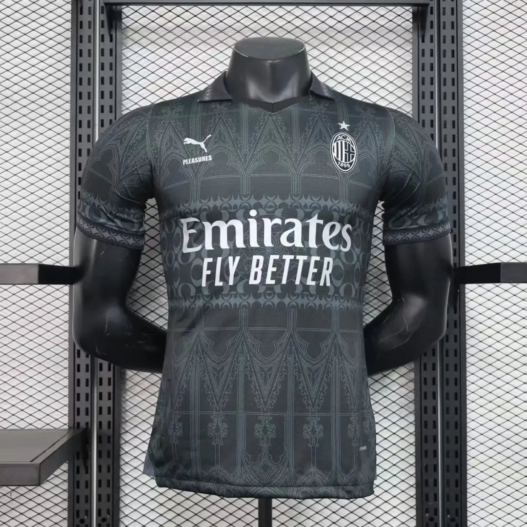 MAILLOT AC MILAN EDITION PLEASURES FOURTH NOIR 2023/2024 Version Player Onze Maillots